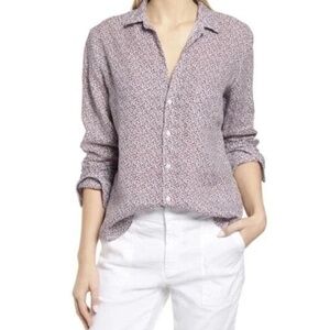 Frank & Eileen EILEEN 100% Linen All Over Floral Print Shirt Women’s Small